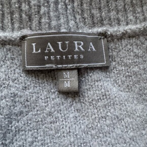 Laura Petites light grey knitted 3/4 sleeve sweater size M - Picture 3 of 3